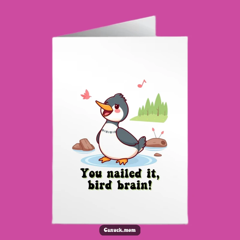 Free Printable Loon Congrats Card: Serenade of Success Downloadable