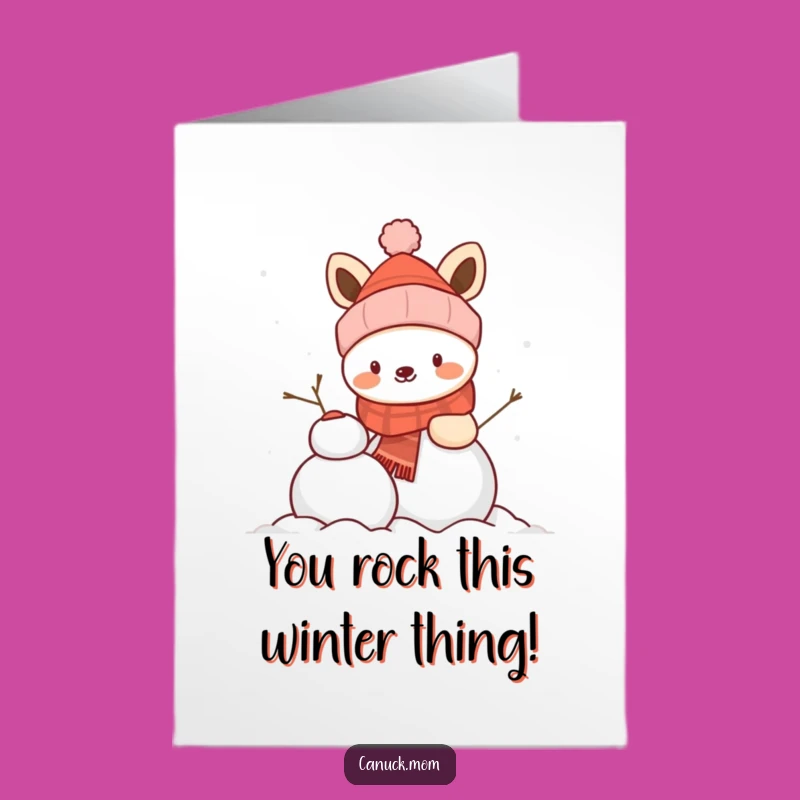 Free Printable Congratulations Card: Snowman Animal Winter Achievement