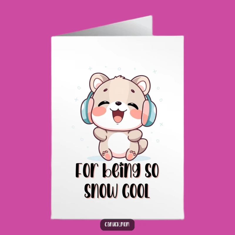 Free Printable Thank You Card: Funny Snow Animal Gratitude - Downloadable Gift