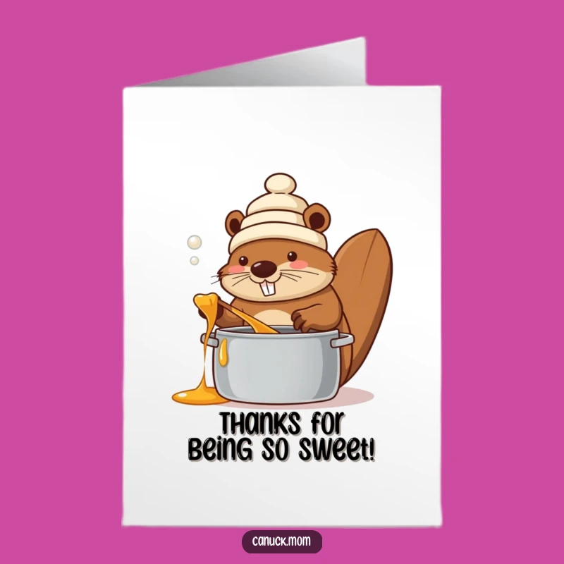 Free Printable Beaver Thank You Card - Funny Canadian Downloadable Appreciation Gift