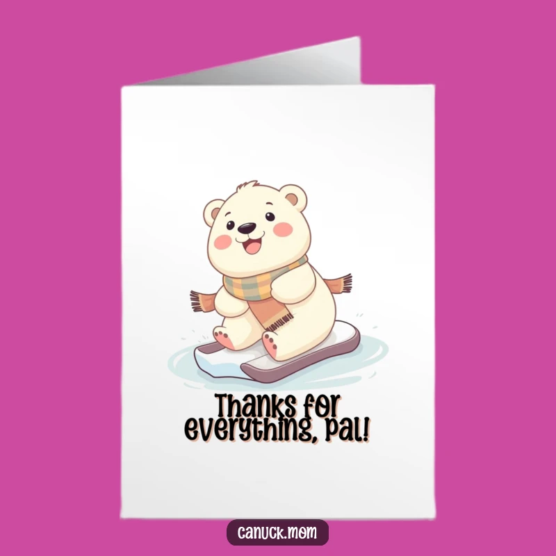 Free Printable Kawaii Polar Bear Thank You Card: Cute Downloadable Gratitude