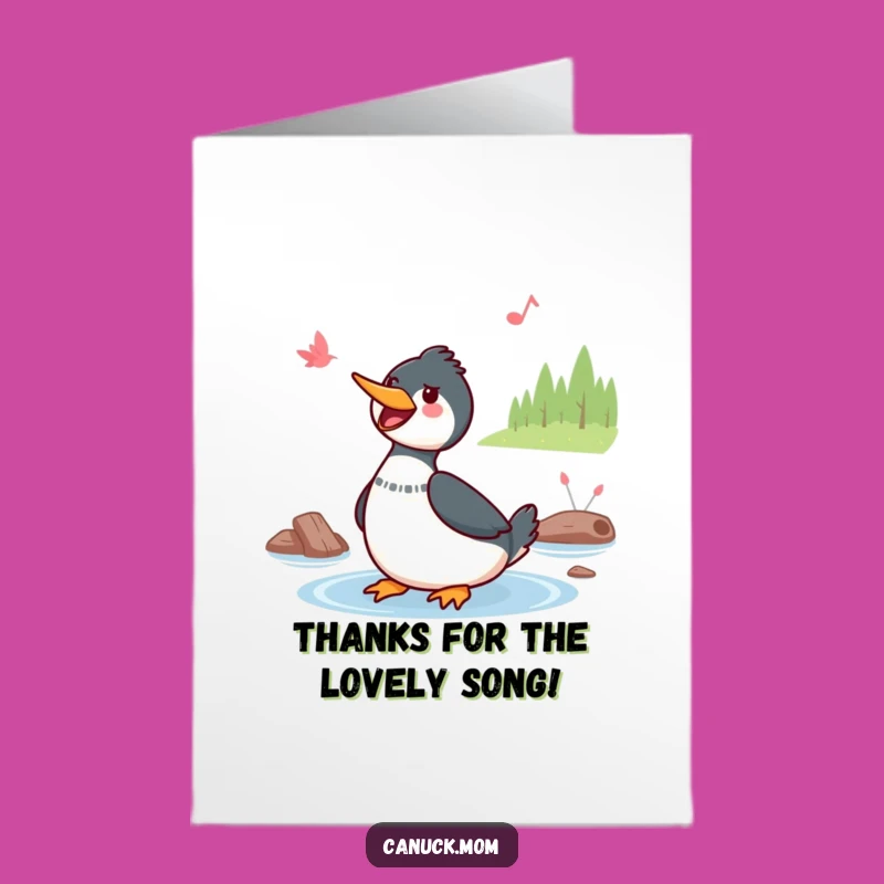 Free Printable Loon Thank You Card: Grateful Songbird's Lake Tune Downloadable
