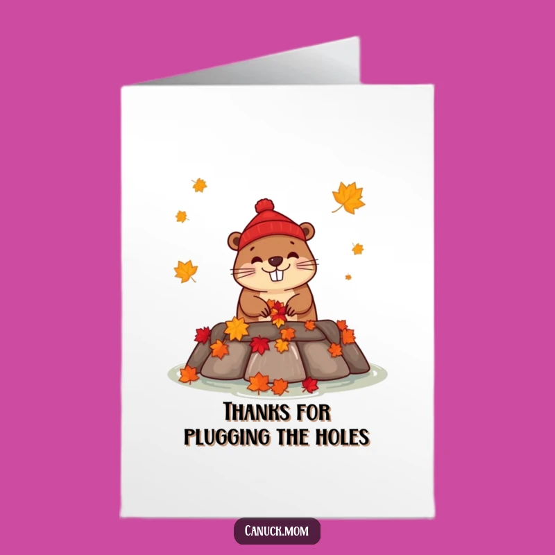 Free Printable Thank You Card: Beaver Dam Builder Design for a Fun Downloadable Gift