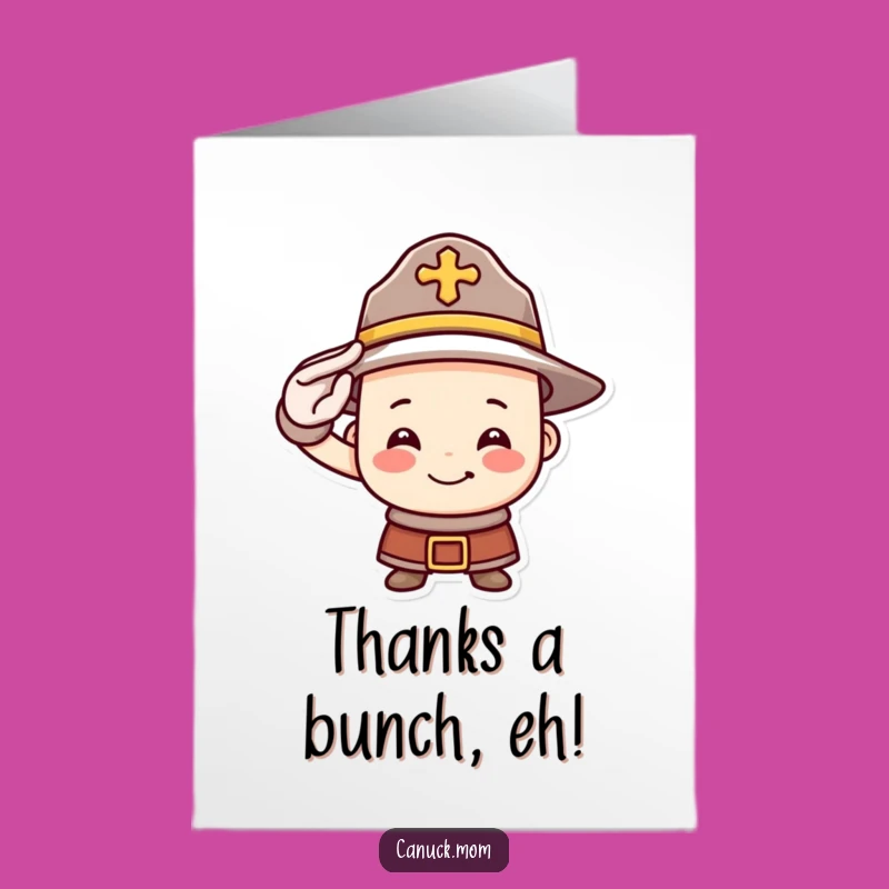 Free Printable Thank You Card: Mountie Hat Salutes Gratitude, Humorous Downloadable Gift!