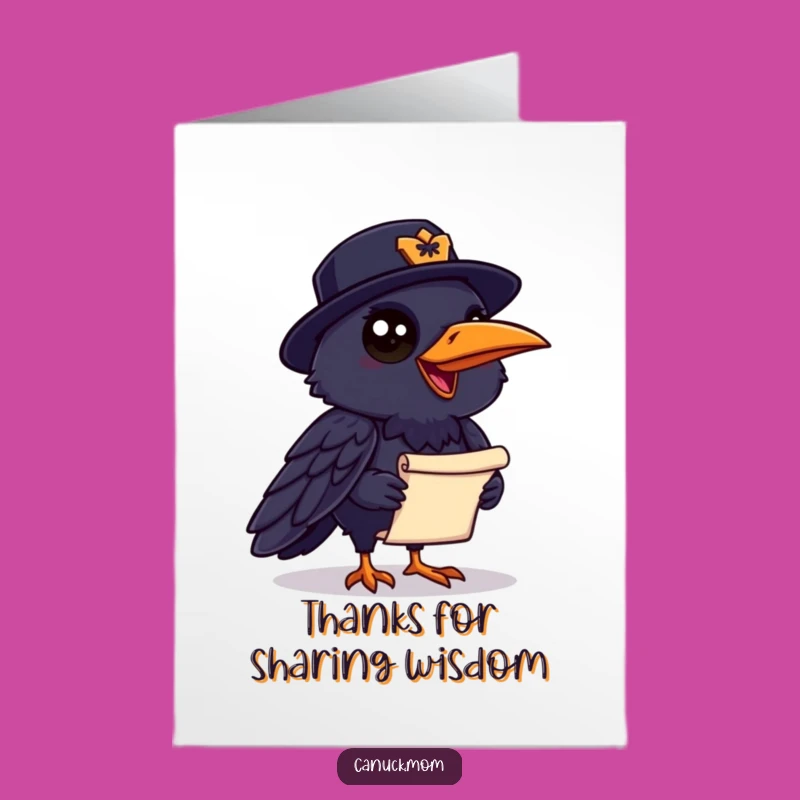 Free Printable Thank You Card: Raven Mountie Message, Downloadable DIY Gratitude