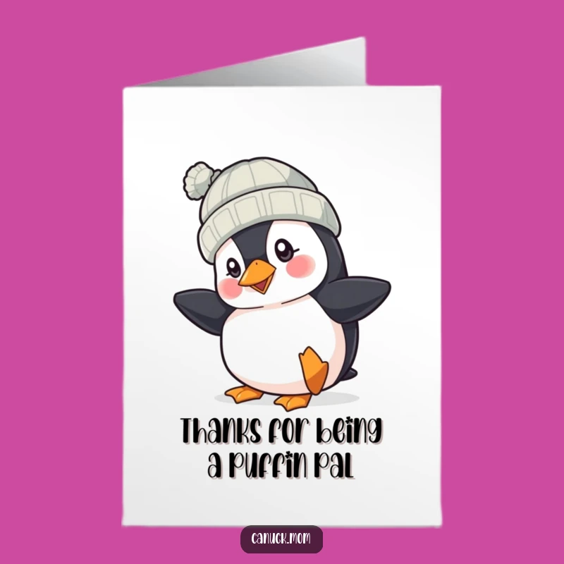 Free Printable Thank You Card: Tapping Puffin, Funny Downloadable Appreciation Gift