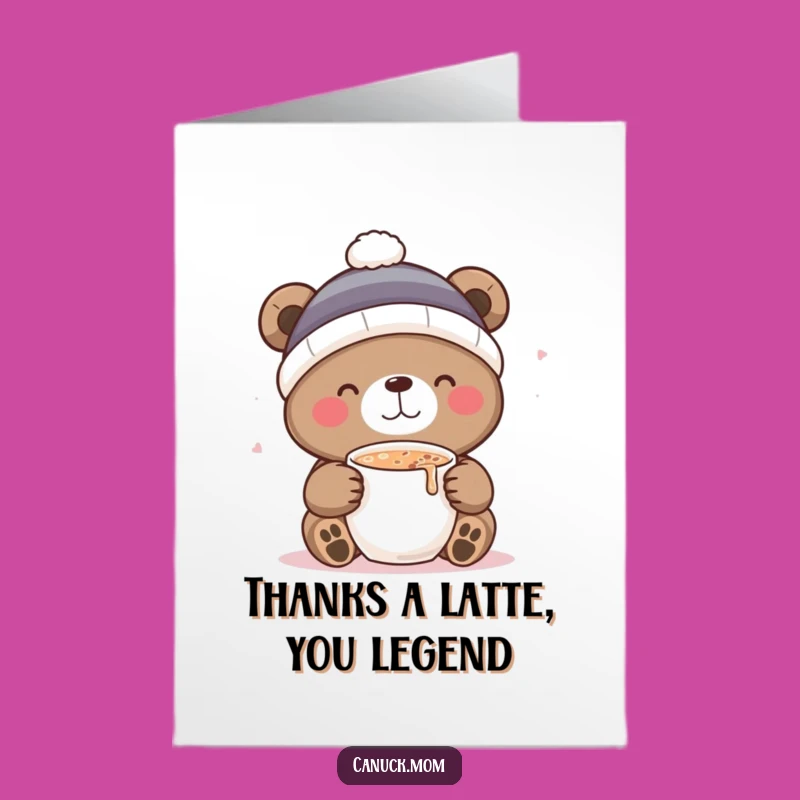 Free Printable Thank You Card: Bear's Gratitude Cocoa - Funny Downloadable