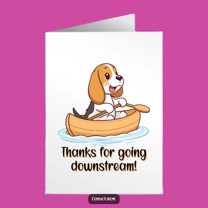 Free Printable Basset Hound Canoe Thank You Card - Funny Dog Downloadable Gift