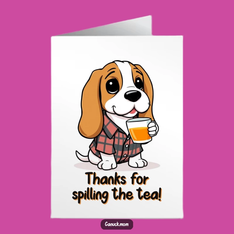 Free Printable Basset Hound Thank You Card - Funny Dog Downloadable Gratitude Gift