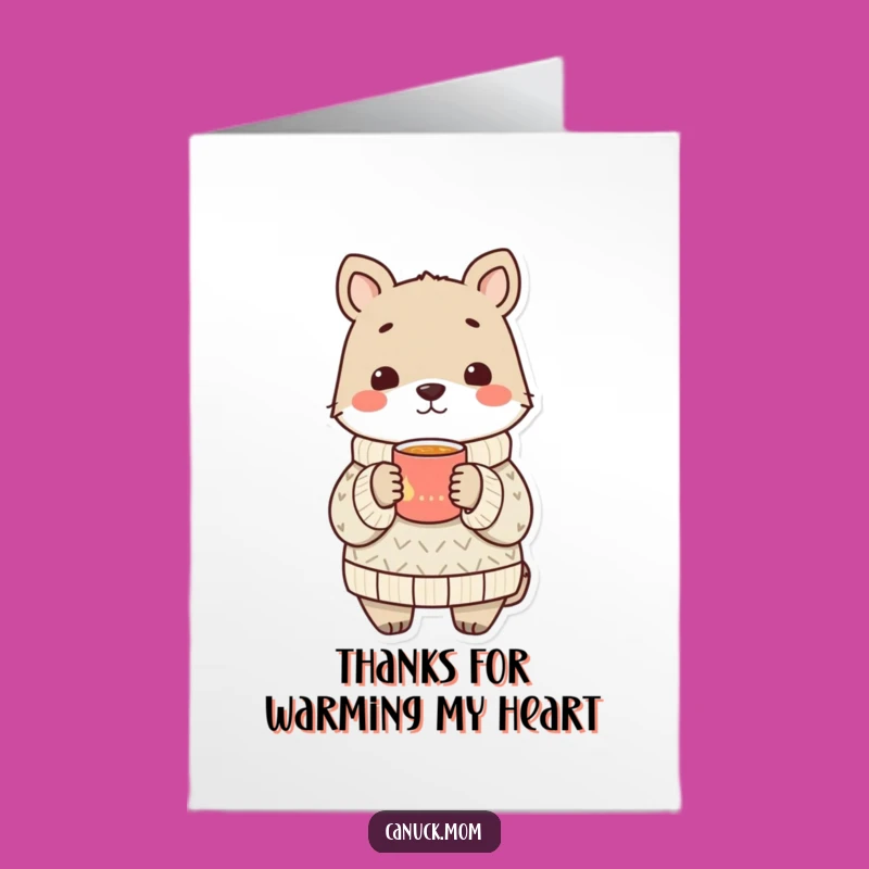 Free Printable Thank You Card: Cozy Sweater Animal Gratitude