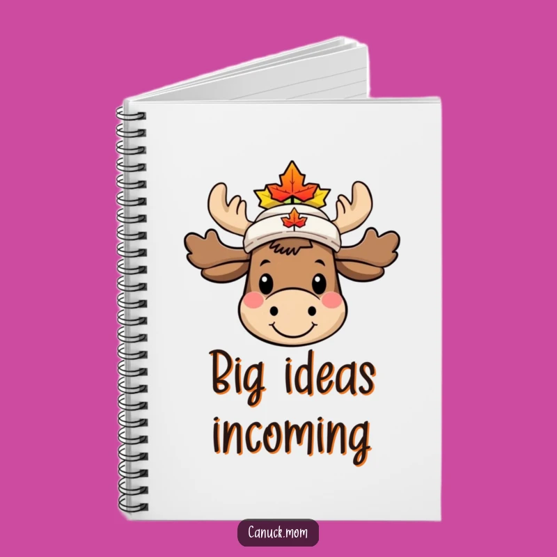 Funny Moose Maple Leaf Hat Notebook - Jot Down Ideas with Canadian Flair
