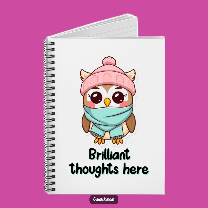 Kawaii Owl Toque Scarf Notebook - Jot Down Notes with Winter Charm