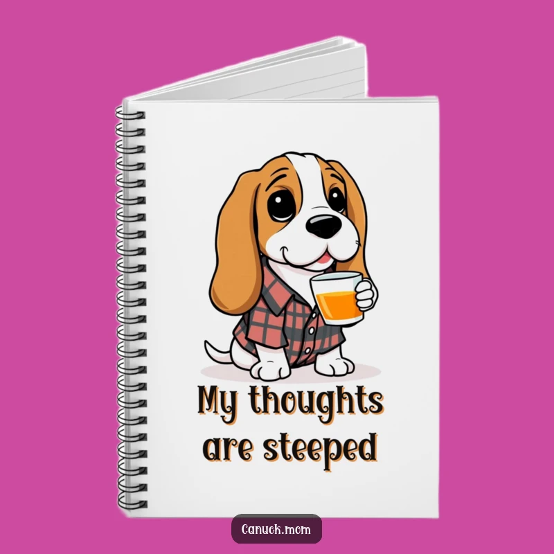 Funny Basset Hound Notebook - Plaid Shirt Journal, Perfect Funny Gift for Dog Lovers