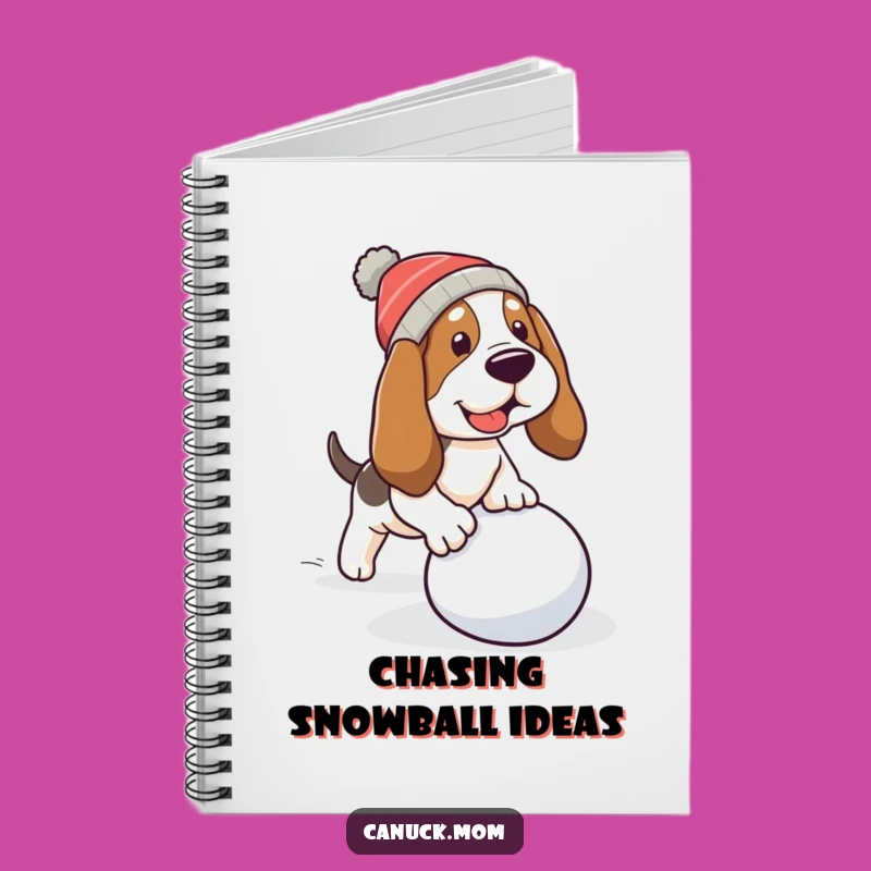 Funny Basset Hound Snowball Notebook - Tripping Dog Journal, Perfect Funny Gift