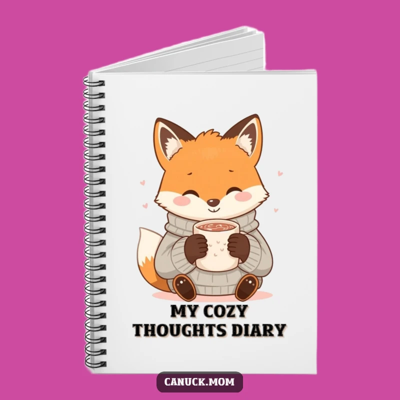 Funny Fox Cocoa Notebook: Cozy Sweater, Warm Sip - Jot Down Cozy Ideas Gift!