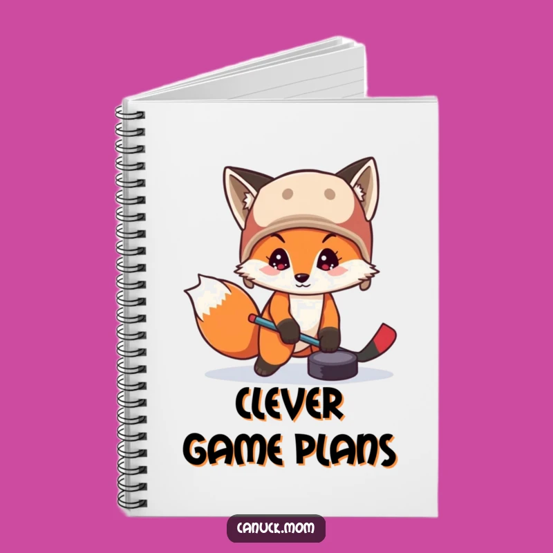 Funny Fox Hockey Puck Notebook: Jot Down Game Plans