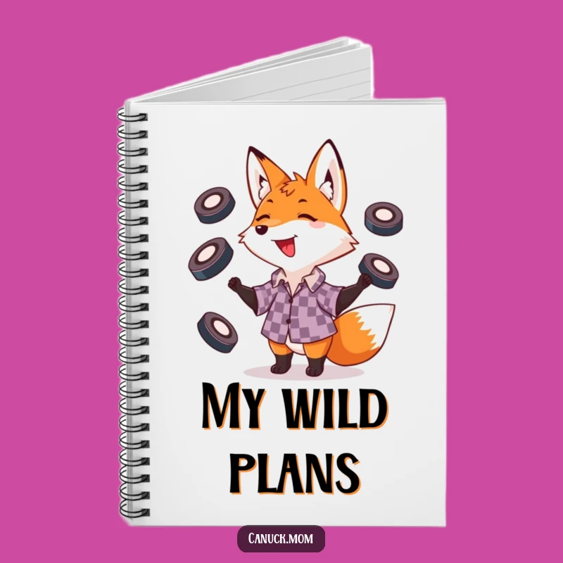 Funny Fox Juggling Pucks Notebook: Playful Journal for Your Ideas
