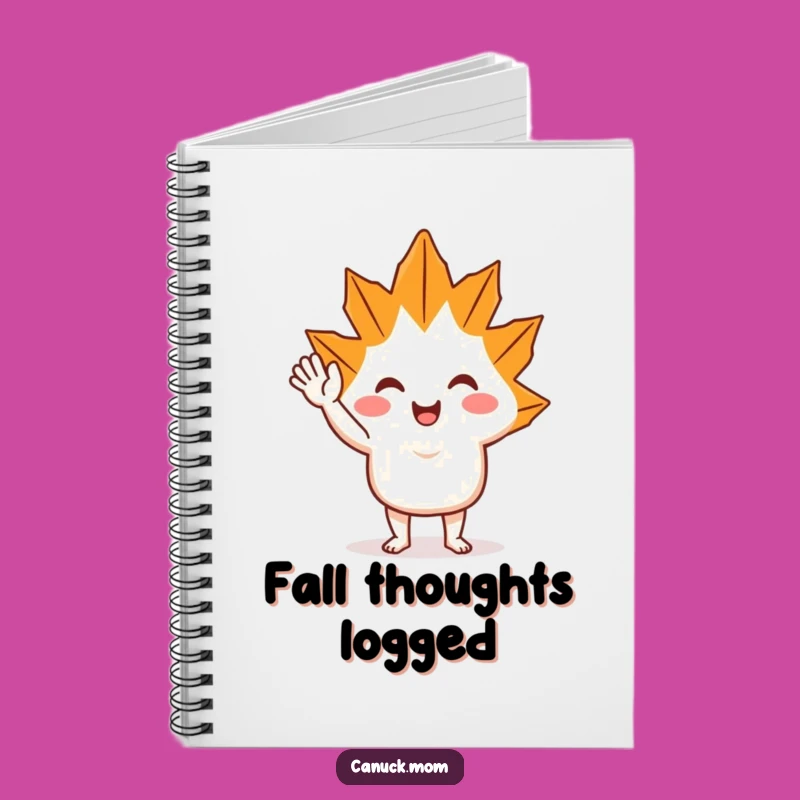 Funny Maple Leaf Wave Notebook: Jot Down Ideas with This Cheerful Character