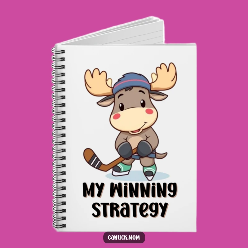 Funny Moose Hockey Player Notebook - Jot Down Your Goals & Giggles!