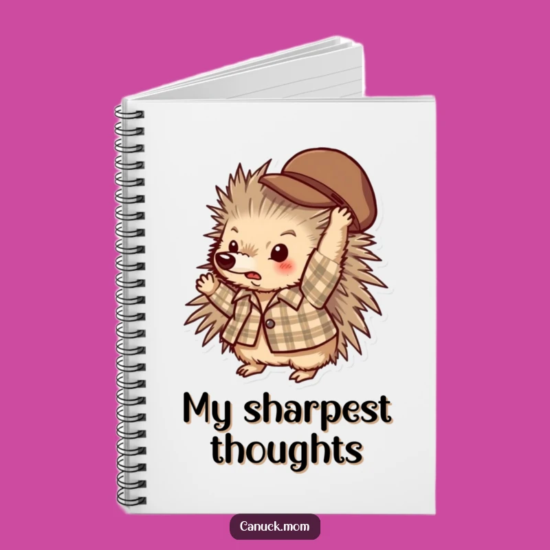 Funny Porcupine Plaid Notebook: Quirky Hat Tosser Journal Gift