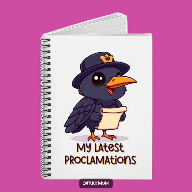 Funny Raven Mountie Notebook: Chatty Bird, Scroll - Jot Down Messages Gift!