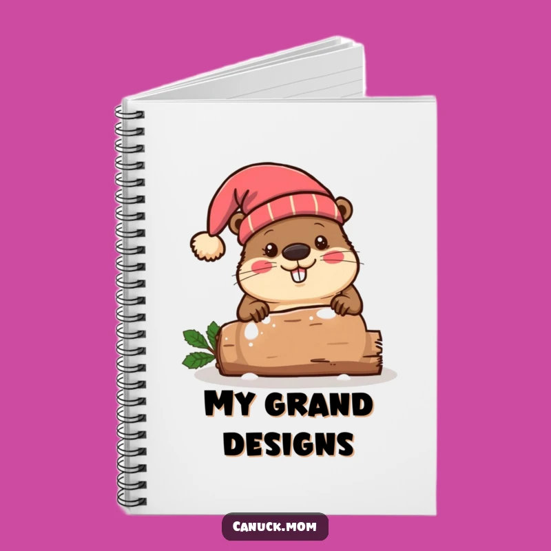 Funny Beaver Toque Notebook, Festive Journal, Perfect Gift for His Ideas