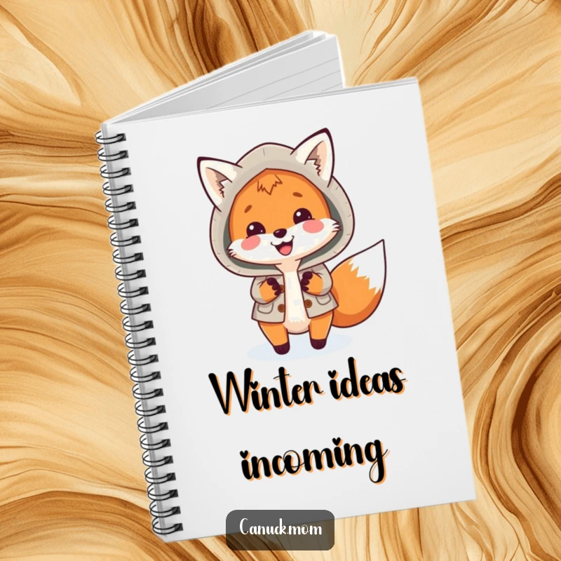 Funny Fox Parka Notebook: A smiling fox in a warm parka playfully chases snowflakes, ready to capture your thoughts.