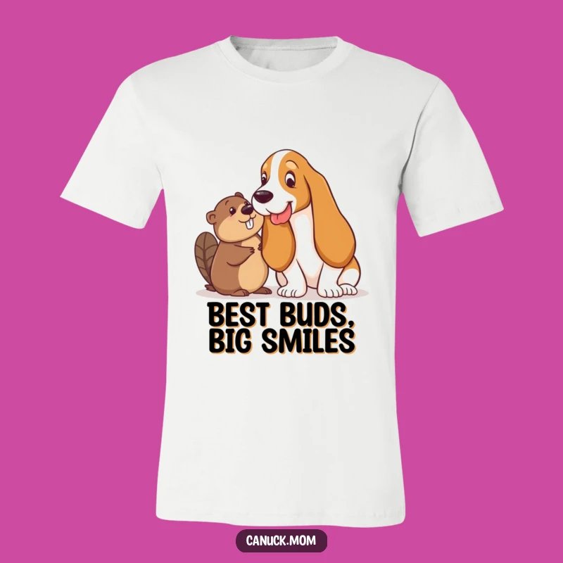 Funny Dog & Beaver T-Shirt - Playful Pals Tee, Hilarious Funny Gift