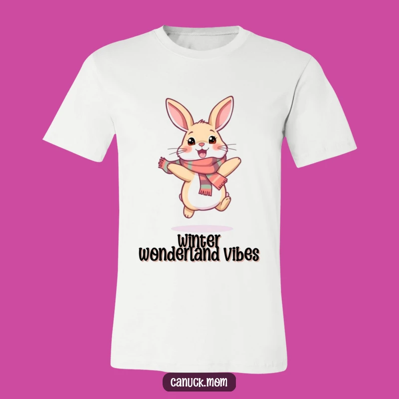 Funny Snowshoe Hare T-Shirt: Excited Scarf Dog for Cozy Comfort