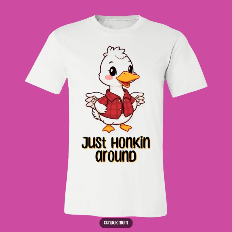Funny Canadian Goose T-Shirt: Wear Your Humor with This Plaid Shirt, a Hilarious Gift Idea!