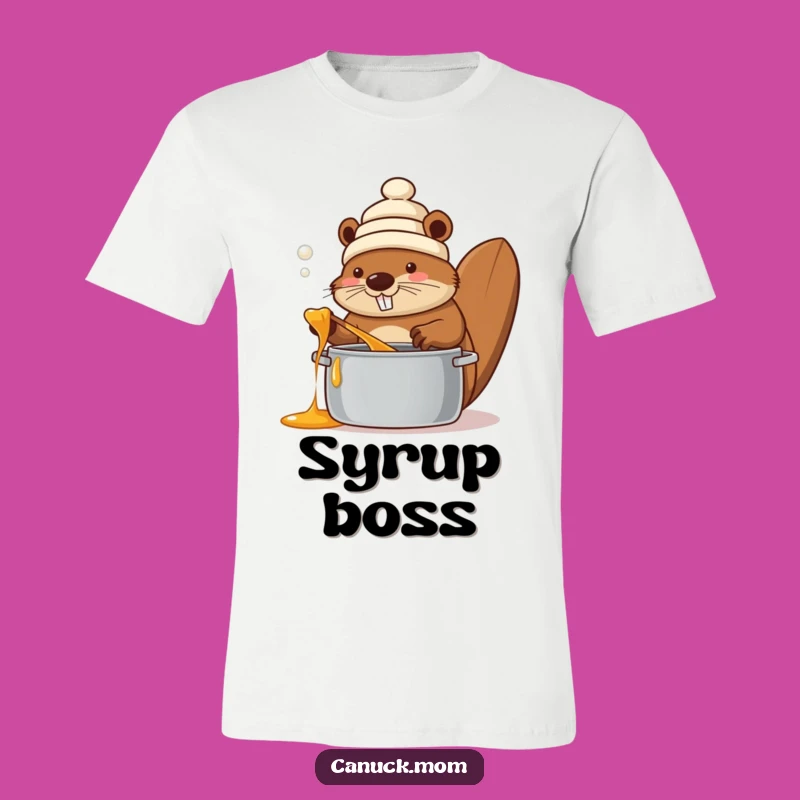 Funny Beaver Maple Syrup Tee: Canadian Toque Chef Shirt Gift