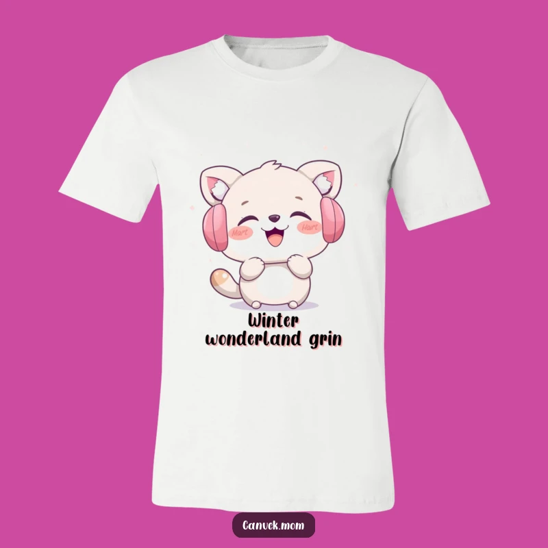 Funny Snow Catching T-Shirt: Earmuff Animal Laughing, Perfect Winter Humor Gift