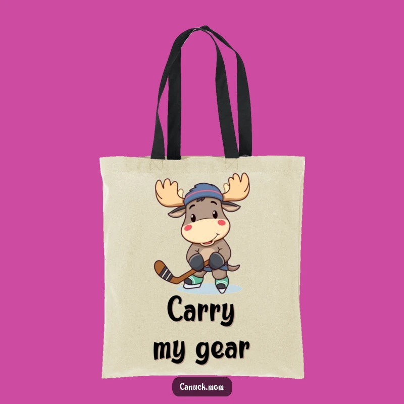 Funny Moose Hockey Player Tote Bag - Carry Your Laughs in Style!