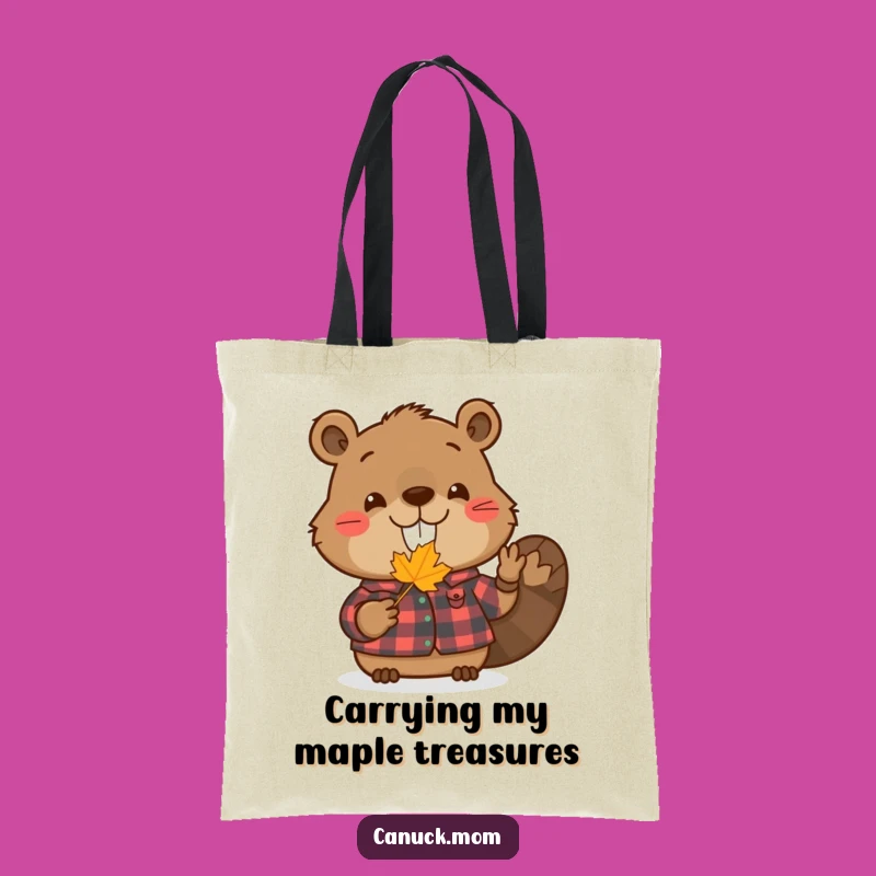 Funny Beaver Tote Bag: Maple Leaf Friend, Practical & Humorous Gift