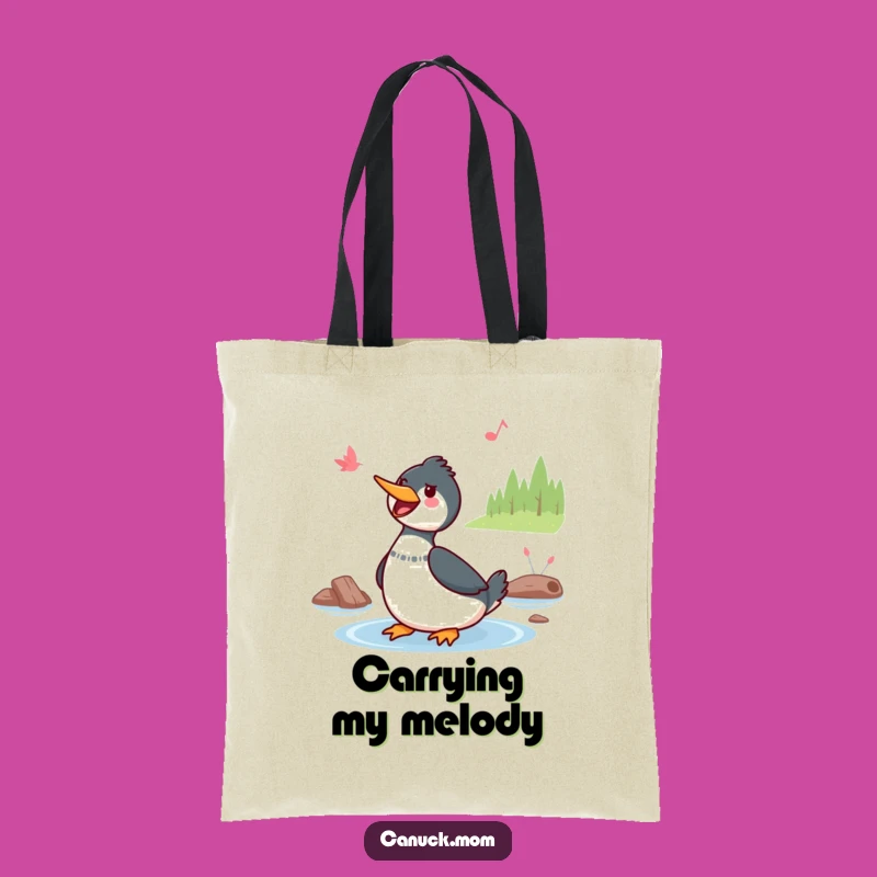 Funny Kawaii Loon Tote Bag: Cheerful Nature Accessory, Ideal Funny Gift