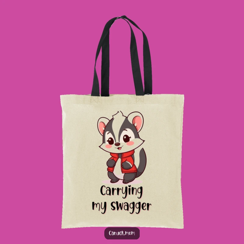 Funny Skunk Tote Bag with Red Jacket - Carry Your Essentials with Flair