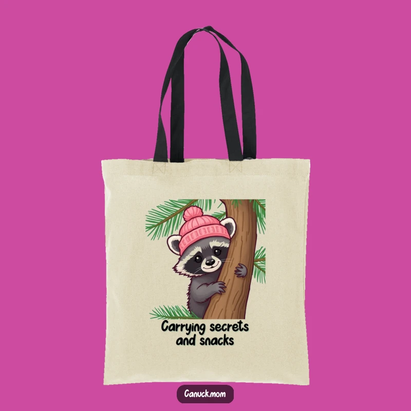 Funny Raccoon Hat Tote Bag: Cute Raccoon Bag, Practical Woodland Gift!