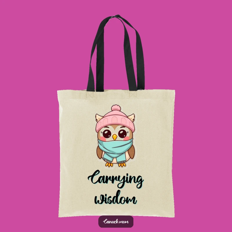 Kawaii Owl Toque Scarf Tote Bag - Cute Winter Character Accessory
