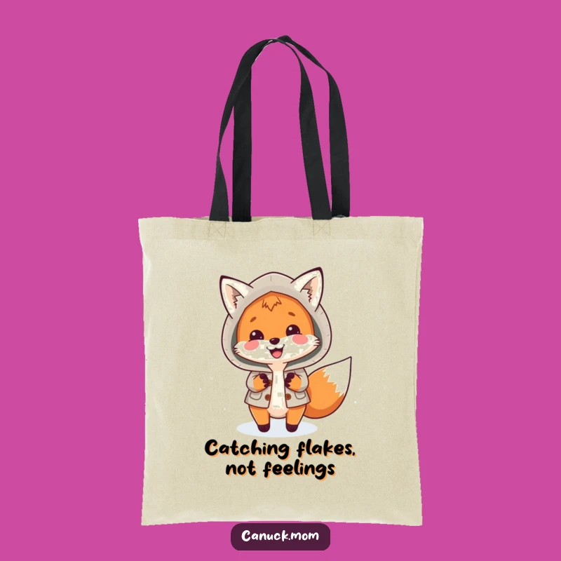 Funny Fox Parka Tote Bag: Chic Animal Tote for Snow Lovers, Practical Funny Gift!