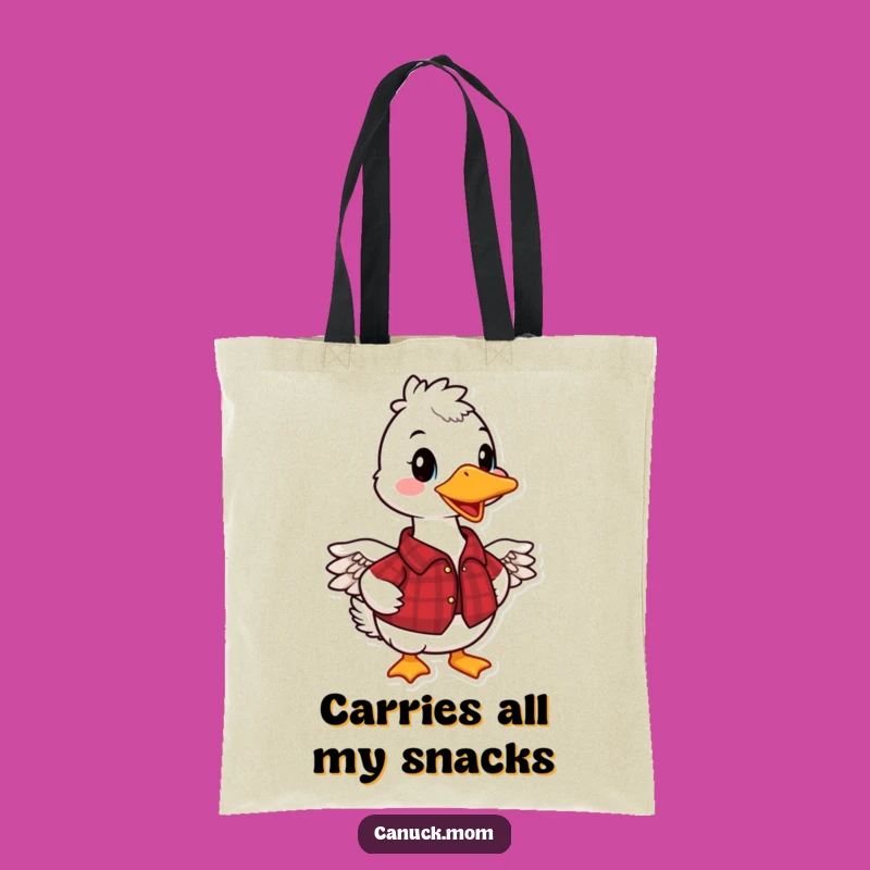 Funny Canadian Goose Tote Bag: Carry Your Essentials with This Plaid Humor, a Practical Funny Gift!