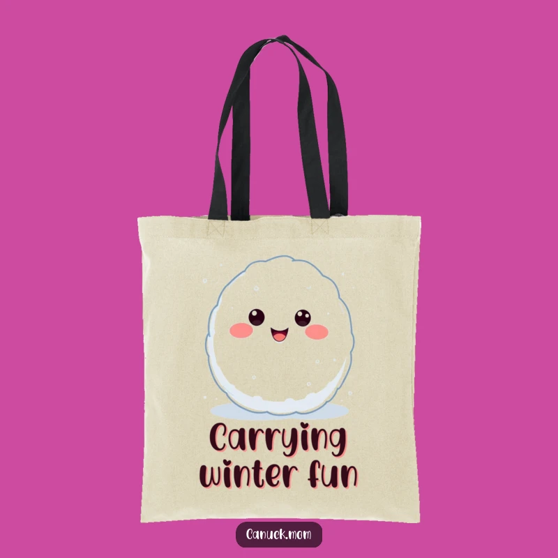 Funny Kawaii Snowball Tote Bag: Carry Your Fun with This Throwing Character, a Practical Funny Gift!