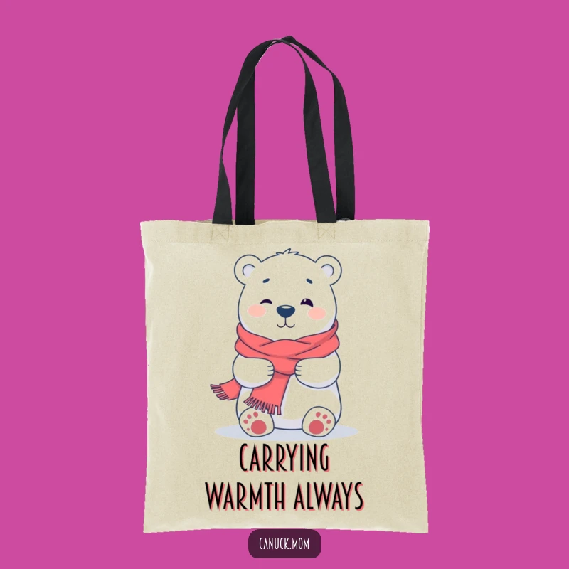 Funny Polar Bear Hug Tote Bag: Durable & Cute, Practical Gift