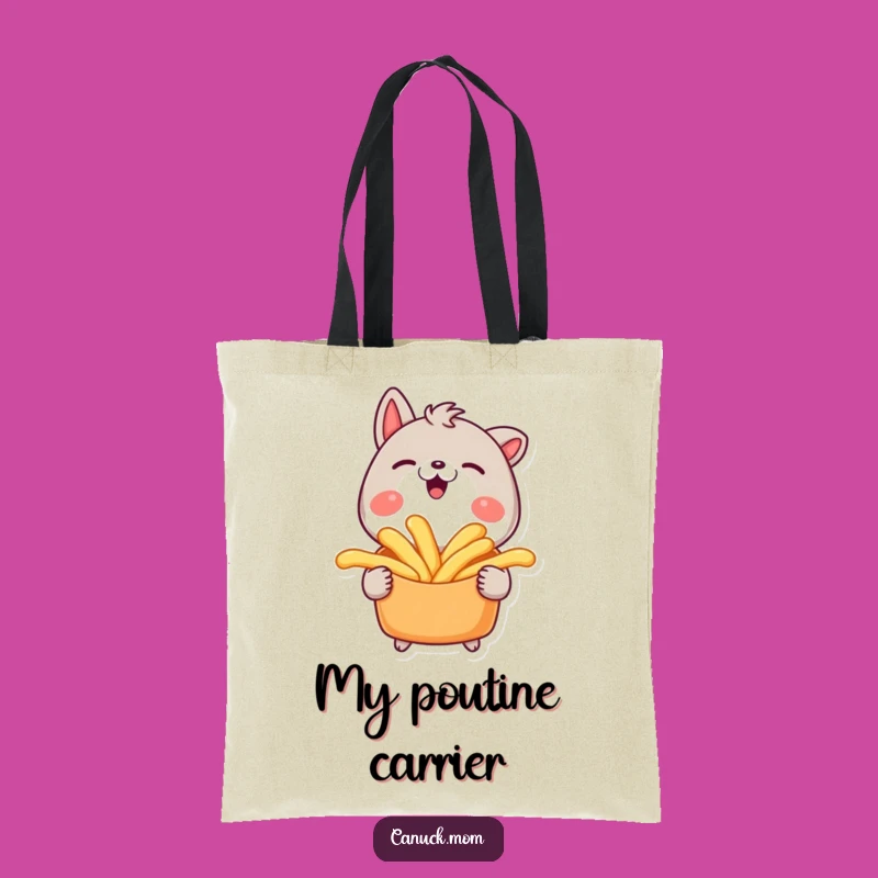 Funny Poutine Character Tote Bag: Carry Your Delicious Joy