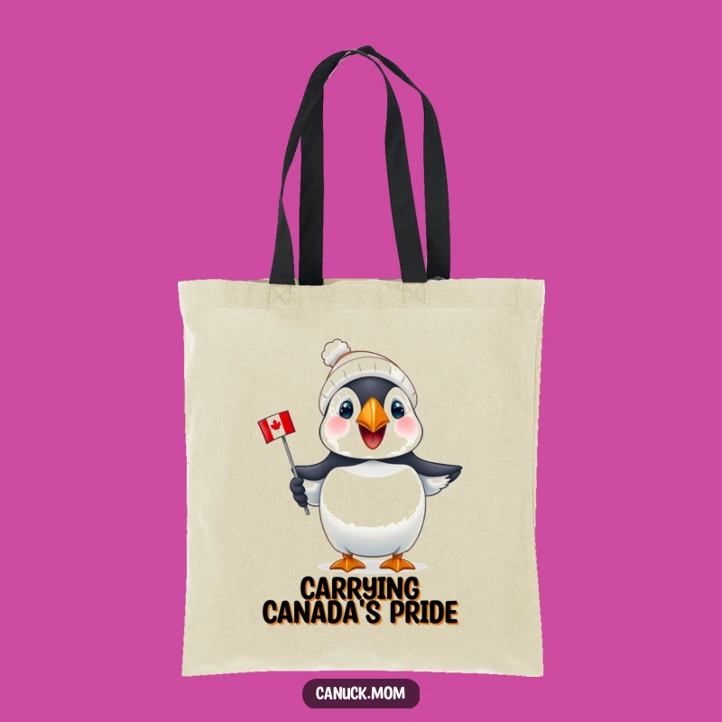Funny Puffin Canada Tote Bag: Chic Puffin Bag for Canadians, Practical Gift!
