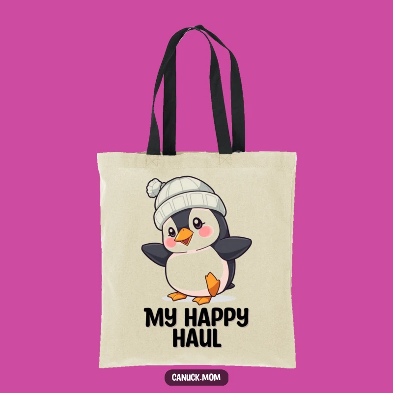 Funny Puffin Hat Tote Bag: Cheerful Carryall, Stylish Bird Bag, Perfect Funny Gift