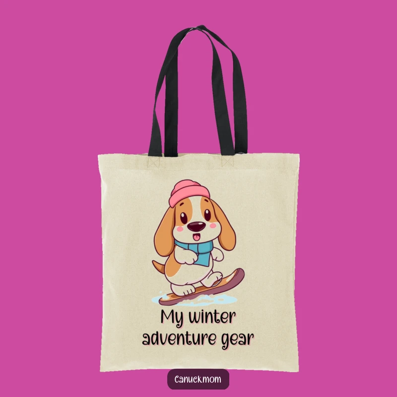 Funny Basset Hound Snowshoe Tote Bag: Carry Your Cautious Charm